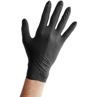 Lavex Powder-Free Disposable Nitrile Black 5 Mil Thick Textured Gloves - Medium - 1,000/Case