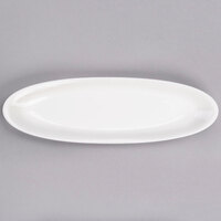 Reserve by Libbey 987659317 Silk 18" x 5 1/2" Oval Royal Rideau White Long Porcelain Tray - 12/Case