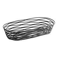 Tablecraft BK11709 Artisan Oblong Black Wire Basket - 9" x 4" x 2"