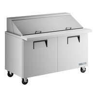True TSSU-60-24M-B-ST-HC 60 3/8" 2 Door Mega Top Refrigerated Sandwich Prep Table