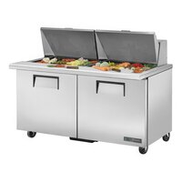 True TSSU-60-24M-B-ST-ADA-HC 60 3/8" Mega Top ADA Height Refrigerated Sandwich Prep Table with Two Doors