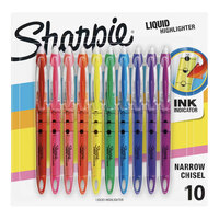 Sharpie 24415PP Accent Liquid Chisel Tip Pen Style Highlighter, Color Assortment - 10/Pack
