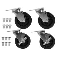 Blodgett 5799 Equivalent 5" Swivel Plate Casters - 4/Set