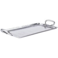 American Metalcraft G21 21 3/4" x 9" Small Rectangular Hammered Stainless Steel Griddle