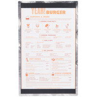 Menu Solutions ALSIN814-ST 8 1/2" x 14" Alumitique Single Panel Swirl Finish Aluminum Menu Board with Top and Bottom Strips