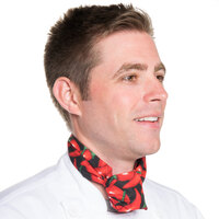 Intedge 36" x 15" Chili Pepper Patterned Chef Neckerchief / Bandana