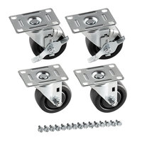 Beverage-Air 00C31-031ABB Equivalent 3" Plate Casters - 4/Set