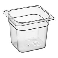 Cambro 66CW135 Camwear 1/6 Size Clear Polycarbonate Food Pan - 6" Deep