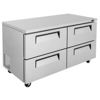 Turbo Air TUR-60SD-D4-N Super Deluxe 60" Undercounter Refrigerator with Four Drawers