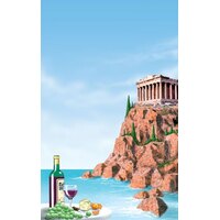 Choice 8 1/2" x 11" Menu Paper Cover - Mediterranean Themed Parthenon Design - 100/Pack