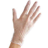 Noble Small Powdered Disposable 3 Mil Thick Vinyl Gloves for Foodservice - 100/Box