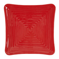 GET ML-63-RSP 10 1/4" Red Sensation Square Melamine Plate - 12/Pack