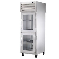 True STG1RPT-2HG-1S-HC Spec Series 27 1/2" Glass Front Half Door / Solid Back Full Door Pass-Through Refrigerator with PVC-Coated Shelves