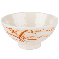 Thunder Group 5705 Gold Orchid 11 oz. Round Melamine Rice Bowl - 12/Case