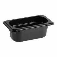 Cambro 92CW110 Camwear 1/9 Size Black Polycarbonate Food Pan - 2 1/2" Deep