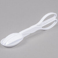 Fineline 3304-WH Platter Pleasers 11 1/2" White Plastic Salad Tongs - 48/Case