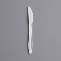 Choice 6 1/2" Medium Weight White Polypropylene Plastic Knife - 1000/Case