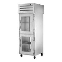 True STR1RPT-2HG-1G-HC Spec Series 27 1/2" Glass Front Half Door / Glass Back Full Door Stainless Steel Pass-Through Refrigerator