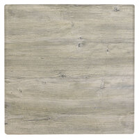 Grosfillex VanGuard Square White Oak Resin Indoor Table Top