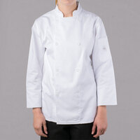 Mercer Culinary Genesis® Women's White Long Sleeve Chef Jacket M61030WH - M