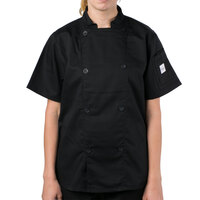 Mercer Culinary Genesis® Women's Black Short Sleeve Chef Jacket M61032BK - 3X