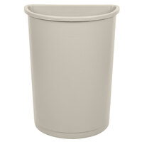 Rubbermaid FG352000BEIG Untouchable 21 Gallon Beige Half Round Trash Can