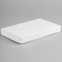 9 3/8" x 5 5/8" x 1 1/8" 2-Piece 1 lb. White Candy Box - 250/Case