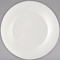 Visions Wave 7" Bone / Ivory Plastic Plate - 18/Pack