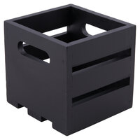 American Metalcraft WTBL6 6 1/4" x 5 3/4" x 5 3/4" Black Wood Crate