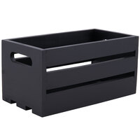 American Metalcraft WTBL12 12 1/4" x 6 1/4" x 6" Black Wood Crate