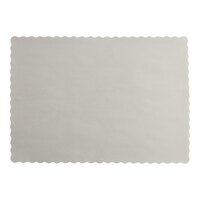 Choice 10" x 14" Gray Colored Paper Placemat with Scalloped Edge - 1,000/Case