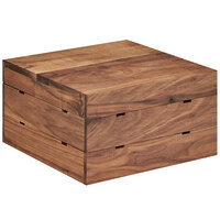 Cal-Mil 3628-7-78 Mid-Century Walnut Square Crate Riser - 12" x 12" x 7"