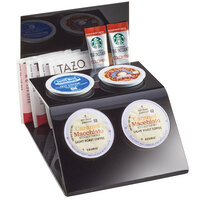 Cal-Mil 3579-13 4 Slot Black Single Serve Plastic Coffee Pod and Packet Organizer - 6 3/4" x 5" x 5"