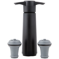 Vacu Vin 0981460 Black Wine Saver Vacuum Pump Set with 2 Stoppers