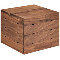 Cal-Mil 3628-10-78 Mid-Century Walnut Square Crate Riser - 12" x 12" x 10"