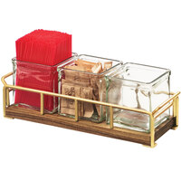 Cal-Mil 3714-46 Mid-Century 13 1/2" x 4 1/2" x 4 3/4" Jar Organizer with Brass Frame