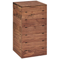 Cal-Mil 3627-78 Mid-Century Walnut Square Crate Riser - 9" x 9" x 18"