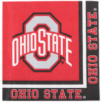 Creative Converting 318562 Ohio State University 2-Ply 1/4 Fold Luncheon Napkin - 240/Case