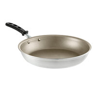 Vollrath 67812 Wear-Ever 12" Aluminum Non-Stick Fry Pan with PowerCoat2 Coating and Black TriVent Silicone Handle