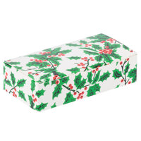 4 1/2" x 2 5/16" x 1 1/8" 1-Piece 1/4 lb. Holly / Holiday Candy Box - 250/Case