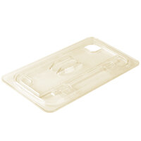 Cambro 30HPLN150 H-Pan™ 1/3 Size Amber High Heat FlipLid with Spoon Notch