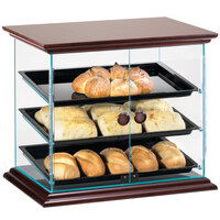 Cal-Mil 815-52 Westport Three Tier Wood Trim Display Case with Front Doors - 21" x 16 3/4" x 18 1/4"