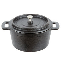 American Metalcraft CIPR5526 26.5 oz. Pre-Seasoned Mini Cast Iron Pot with Cover