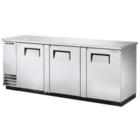 True TBB-4PT-S 90 3/8" Solid Door Stainless Steel Pass-Through Back Bar Refrigerator