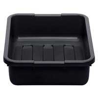 Cambro 21155CBP110 Poly Cambox 21" x 15" x 5" Black Polyethylene Bus Tub with Ribbed Bottom