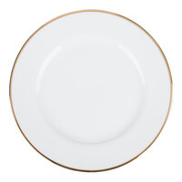 10 Strawberry Street GL0004 7 3/4" Gold Line Porcelain Salad / Dessert Plate - 24/Case