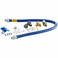 Dormont 1675KIT48 Deluxe 48" Moveable Gas Connector Kit with SnapFast® Quick Disconnect, Two Elbows, and Restraining Cable - 3/4" Diameter