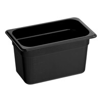 Cambro 46HP110 H-Pan™ 1/4 Size Black High Heat Plastic Food Pan - 6" Deep