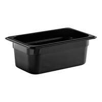 Cambro 44HP110 H-Pan™ 1/4 Size Black High Heat Plastic Food Pan - 4" Deep