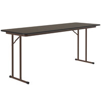 Correll 24" x 72" Walnut 3/4" High-Pressure Folding Seminar Table